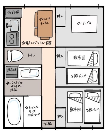 エクセルイン ナガハマの間取図